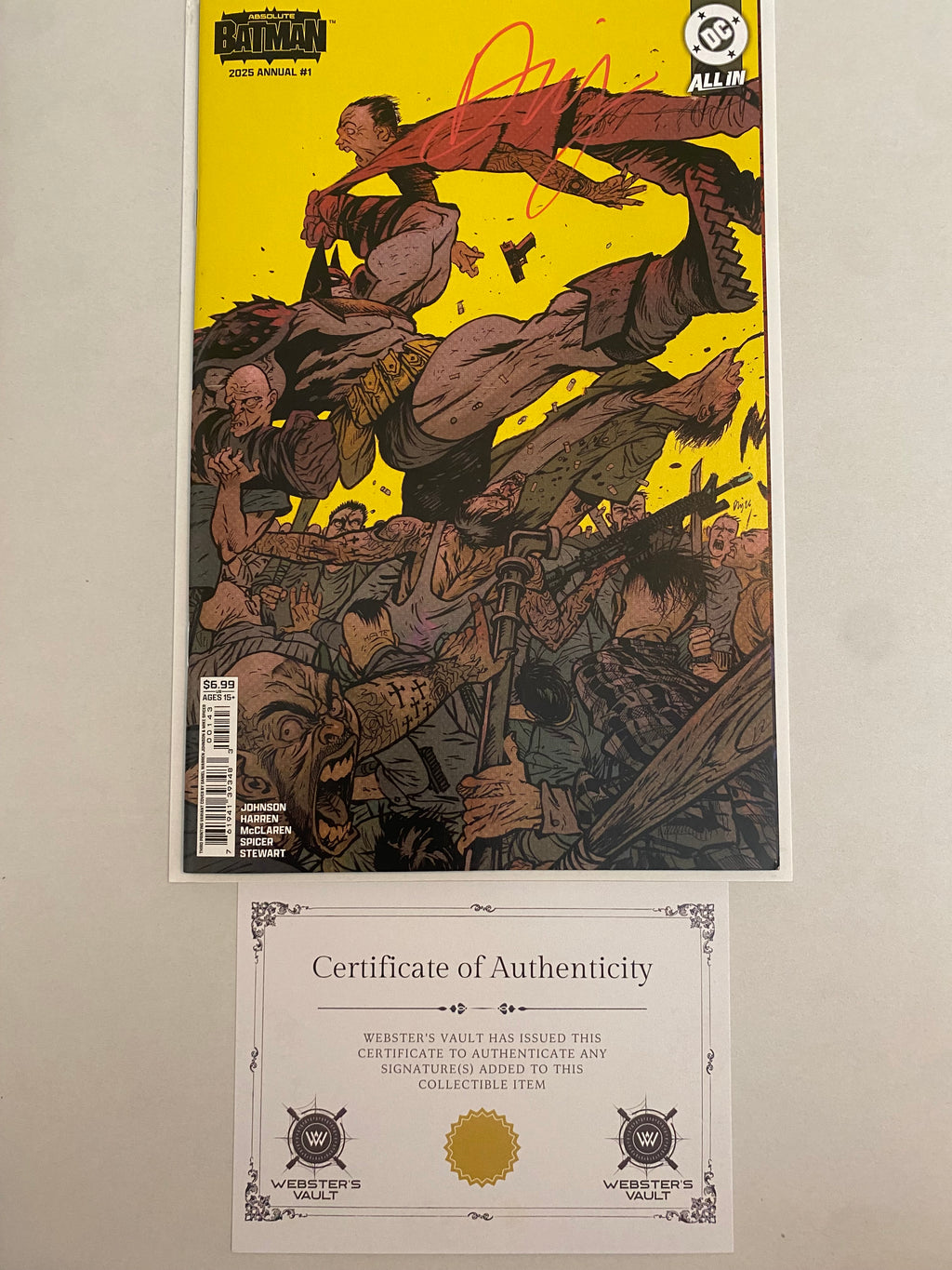 ABSOLUTE BATMAN 2025 ANNUAL #1 - DANIEL WARREN JOHNSON 3rd PRINTING SIGNED W COA