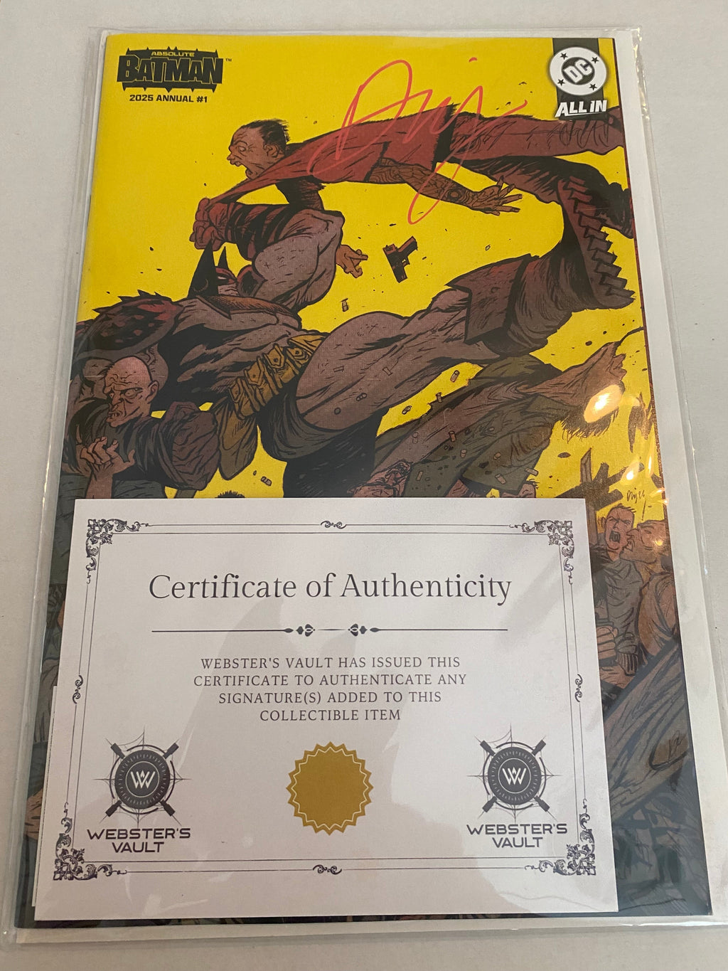 ABSOLUTE BATMAN 2025 ANNUAL #1 - DANIEL WARREN JOHNSON 3rd PRINTING SIGNED W COA