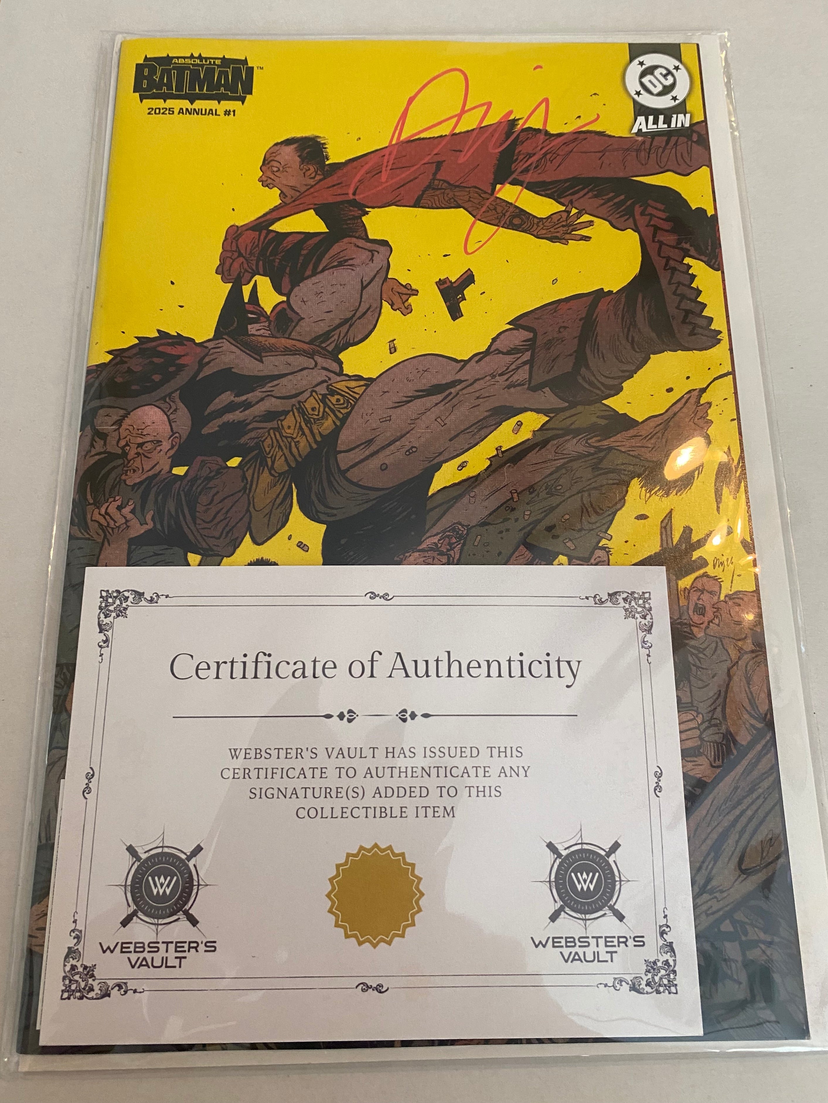 ABSOLUTE BATMAN 2025 ANNUAL #1 - DANIEL WARREN JOHNSON 3rd PRINTING SIGNED W COA